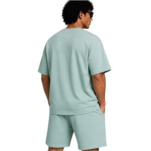 Mint Green Mens Oversized <b>T</b> <b>Shirt</b> And Shorts Set Custom Logo Crew Neck Short Sleeve Casual Streetwear Summer Two Piece Outfit - Product Image 2