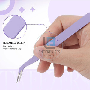 Pince à épiler pour extensions de cils en acier inoxydable, légère et durable, best-seller, marque privée - Product Image 3