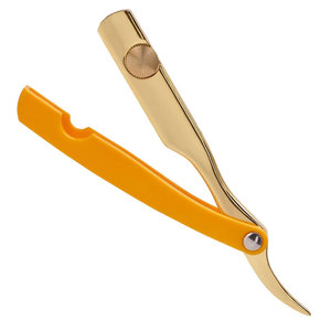 Navaja de Afeitar Recta de Acero Inoxidable Color Dorado Premium con Logotipo Personalizado para Afeitado Profesional - Product Image 5