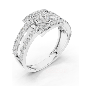 Anillo de Diamante Cultivado en Laboratorio con Corte Redondo, en Oro Rosa, Silueta Fluida Orgánica, Estilo Moderno y Romántico - Product Image 3