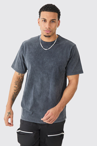 T-shirt personnalisé pour homme, effet délavé, 100% coton, taille oversize, imprimé graphique, logo vintage, fabriqué au Pakistan - Product Image 3