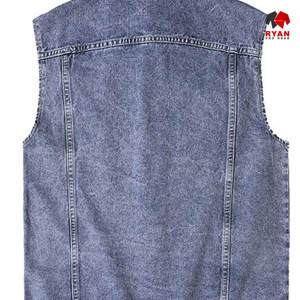 เสื้อกั๊กยีนส์แบบกำหนดเองสำหรับผู้ชาย ยี่ห้อ Ryan Pro Gear ผ้าระบายอากาศได้ดี พร้อมโลโก้แบบกำหนดเอง ดีไซน์ ODM - Product Image 6