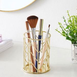 New Design Office Desk Organizers Desktop Metal <b>Flower</b> With <b>Wire</b> Mesh Rose Gold Magnet Pen Bin Pencil Cup Holder - Product Image 4