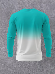 เสื้อยืดแขนยาวไล่เฉดสีสำหรับผู้ชาย แห้งเร็ว ลำลอง คอกลม โพลีเอสเตอร์ ลายต้นปาล์มด้านหน้า สำหรับฤดูร้อน - Product Image 5