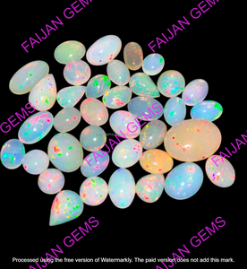 Natural Rajasthan <b>Fire</b> Opal Cabochon All Shape Flat Back Smooth Loose Gemstone Jewellery Making <b>Stone</b> FAIJAN <b>GEMS</b> Model G-119 - Product Image 2