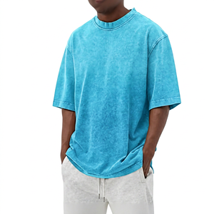 Camiseta Casual Oversize de Manga Corta con Cuello Redondo para Hombre, 100% Algodón Tejido, con Logotipo Frontal y Patrón Tie-Dye a Rayas, Transpirable, Marca Oem Sunfade - Product Image 3