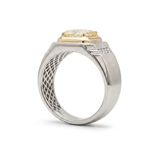 Classic Stylish Two-Tone Lab-Grown Diamond <b>Ring</b> IGI Certified PT950 18kt Gold 3.1ct Total Carat Luxury Jewelry Wedding - Product Image 4