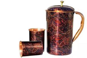 Nouvelle conception écologique – Couvercle de carafe en cuivre de qualité supérieure avec poignée, 1300 ml, corps sans joint pour usage domestique/bureau/cuisine - Product Image 2