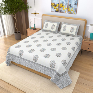 Hand Block Print Cotton Bedsheet Ethnic Floral Indian <b>Bedding</b> for Home Decor for Best Price - Product Image 2