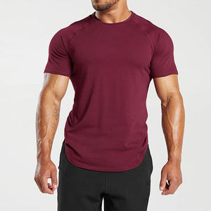 Camiseta Deportiva para Hombre al por Mayor con Dobladillo Curvo, de Secado Rápido, Manga Raglán, Ajuste Musculoso, Transpirable, Lisa, para Entrenamiento y Culturismo - Product Image 6