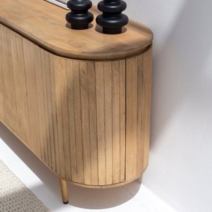 Aparador Grande Vandana Lunaris, Mueble de Acento Minimalista Moderno de Madera Maciza - Product Image 3
