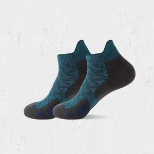 Ankle <b>Socks</b> For <b>Running</b> Breathable Knitted Geometric Pattern Black With Yellow Accents Adult Summer Sports <b>Socks</b> - Product Image 4