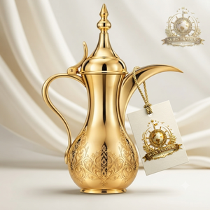 Plain Glossy Silver Arabic <b>Coffee</b> Pot Dallah Middle Eastern Saudi Gahwa Pot Thermal <b>Flask</b> Server Metal Traditional - Product Image 5