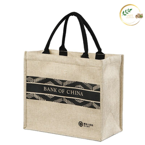 Strong Handle Jute Shopping Bag for Heavy <b>Weight</b> Grocery Carrying - Product Image 2