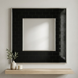 Premium 16 x 16 Inch Resin <b>Mirror</b> | Square Decorative <b>Wall</b> <b>Mirror</b> | Modern Designer Frame for Living Room Bedroom Home Decor - Product Image 2