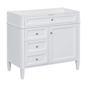Mobile Bagno Moderno da 36 Pollici Senza Piano, Struttura in Legno Massello con 2 Cassetti a Ribalta e 2 Cassetti Standard - Product Image 4