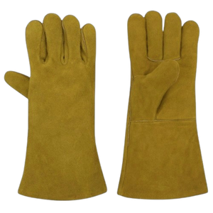 Top Grade Heavy Duty Cowhide Split Leather Anti-static Breathable Waterproof 11 oz Thick Latex-Free <b>Moisture</b>-Wicking <b>Gloves</b> - Product Image 4