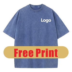 T-shirt 100% pur coton lavé personnalisé pour hommes et femmes tricoté en vrac surdimensionné avec un design personnalisé - Product Image 5