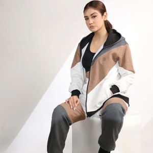 Trendy Women Winter Hooded Tracksuit Set Fleece <b>Long</b> <b>Sleeve</b> <b>Top</b> Matching Sweatpants Solid Casual <b>Gym</b> Fitness Running Streetwear - Product Image 2