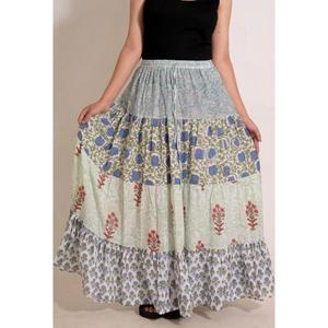 Indian Handmade Cotton <b>Patchwork</b> <b>Skirt</b> Boho Flared Maxi <b>Skirt</b> Beach Vacation Clothing - Product Image 3