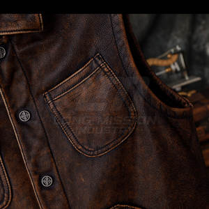 Chaleco de Cuero para Hombre, Nuevo Diseño, Chaleco de Cuero Premium para Club, Chaleco de Cuero Táctico Resistente para Motociclistas - Product Image 5