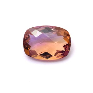 Ametrine bolivienne AAA, pierre facettée rectangulaire 13x18mm, ametrine naturelle rare bicolore, pierre précieuse taillée pour bijoux - Product Image 1