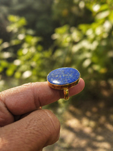 Wedding <b>Ring</b> for Women Classic Eternity Natural Gemstone A high Quality Handmade <b>lapis</b> <b>lazuli</b> Gemstone Gold Platet - Product Image 5