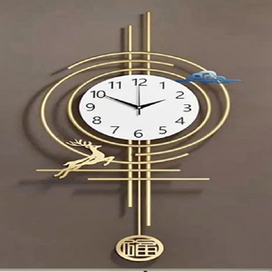 นาฬิกาแขวนผนังทรงพระจันทร์เสี้ยวแบบมินิมอล ดีไซน์เปิดโล่ง สีทองด้าน สไตล์โมเดิร์นชิคพร้อมจำหน่ายในราคาขายส่ง - Product Image 2