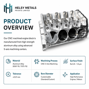 Advanced VMC Machined Aluminum Alloy CNC Machined Cylinder <b>Block</b> High Accuracy <b>Mounting</b> Holes for Automotive Engines Performance - Product Image 2