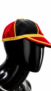 Patch House Velvet <b>Baseball</b> <b>Cap</b> 6-Panel Embroidered Logo Unisex Formal Hat Red and <b>Black</b> with Gold Tassel - Product Image 5