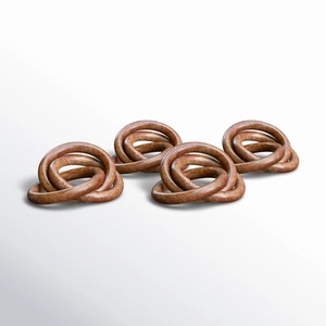 Anneaux de serviette en bois massif entrelacés, faits à la main, décoration de table rustique, ensemble de 4 anneaux de serviette réutilisables pour table à manger, style ferme - Product Image 1