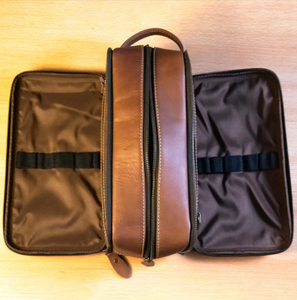 High Quality Leather <b>Toiletry</b> <b>Bag</b> with Triple Zipper Fashionable Letter Pattern Travel Cosmetic <b>Bag</b> Wholesale Outdoor Usage - Product Image 2