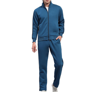 Ensemble de survêtement décontracté d'hiver personnalisé imprimé et uni avec fermeture éclair pour hommes - Polyester/Coton - Product Image 1