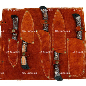 Ensemble de couteaux de cuisine en acier inoxydable antiadhésif de qualité supérieure, 5 pièces, lames finition mate, manches en résine, style artisanal ambidextre - Product Image 6