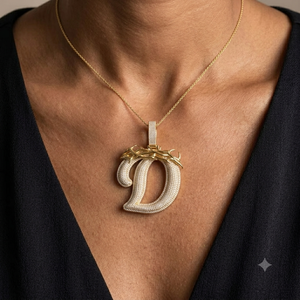 Iced 925 <b>Silver</b> Rose Gold Plated Moissanite Hip Hop Custom <b>Initial</b> Alphabet Letter Diamond Pendant Cross Thrones Design <b>Necklace</b> - Product Image 2