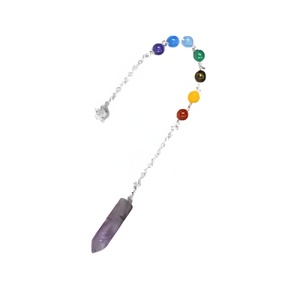 Péndulo de Joyería Reiki, Cadena de 7 Chakras, Amatista Curativa, Péndulo Hexagonal para Decoración del Hogar y Radiestesia - Product Image 2
