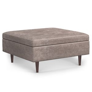 Shay Mid for Century Pouf Contenitore Grande Quadrato, Elegante Tavolino da Caffè e Sgabello - Product Image 1