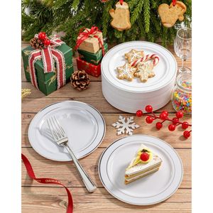 Piatti Monouso in Plastica Dura Bianca Premium, 100 Pezzi, 6,25 Pollici, per Antipasti/Insalate/Dessert - Product Image 2