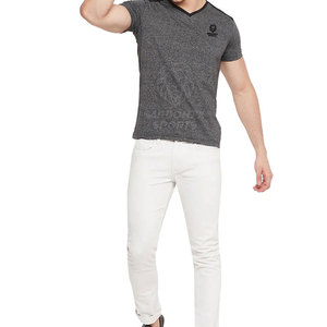 T-shirts pour hommes à col en V, légers, respirants, décontractés, en coton, à manches courtes, mode estivale, vêtements d'extérieur - Product Image 2