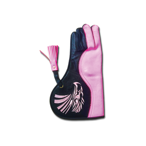 Gant de fauconnerie avec combinaison de couleurs noir et rose pour la manipulation des oiseaux - Product Image 3
