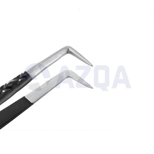 Pinzas de Extensión de Pestañas de Acero Inoxidable Ultra Finas con Punta en L de 90 Grados para Aplicación Precisa de Pestañas y Trabajo de Volumen - Product Image 5