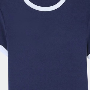 Camiseta Corta Básica de Cuello Redondo para Mujer, Ligera, Transpirable, Informal, para Uso Diario, Corte Holgado, Suave - Product Image 3
