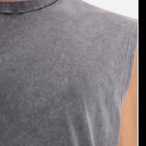 Custom Streetwear Men's Vest Tank Top T Shirt Men Acid Washed Vintage Sleeveless T-shirt - Product Image 5