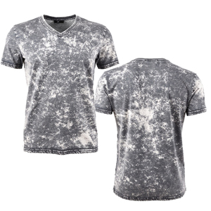 Camiseta de Hombre Gris con Cuello en V, 100% Algodón, Manga Corta, Estilo Casual, Ligera, Lavada, Camiseta para Hombre, Camisetas para Hombre con Efecto Lavado a la Piedra - Product Image 5