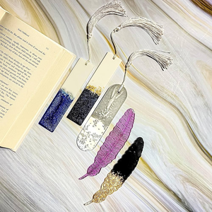 Marque-page en résine époxy naturelle, nouvel artisanat avec paillettes colorées et qualité supérieure, meilleur cadeau pour enseignant à prix incroyable - Product Image 4