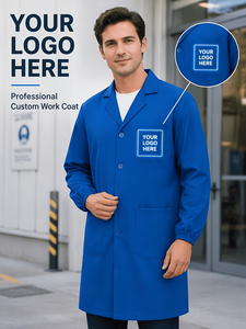 Custom Gray Polyester Breathable Work Coat Middle Sleeves Utility Jacket Heat-Transfer Printed Front Logo Placement Protective - Product Image 5