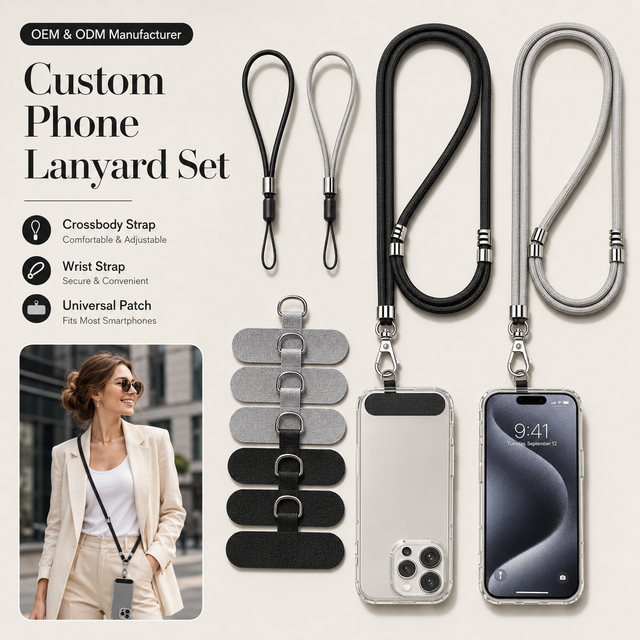 Durable Braided Woven Phone Crossbody Strap Detachable Metal Buckle Adjustable Neck Lanyard Mobile Phone Accessory for Daily
