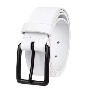 Ceinture en cuir de vachette pleine fleur véritable de haute qualité pour homme, style formel, boucle à ardillon en alliage, largeur 3,5 cm - Product Image 2