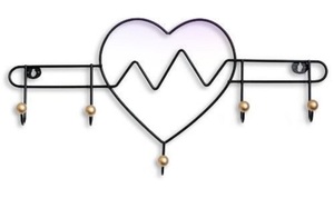 <b>Black</b> Wall <b>Hooks</b> Set Of 4 Metal Rust Resistant Coat Hangers For Clothing Storage Heart Owl Dog Deer Dragonfly Design - Product Image 1