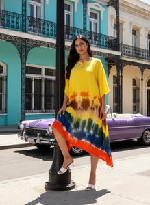 High Quality Designer Rayon <b>Kaftan</b> Tie Dyed <b>Summer</b> Daily Wear Regular Fit Sweetheart neck at Best Price by Supplier - Product Image 6